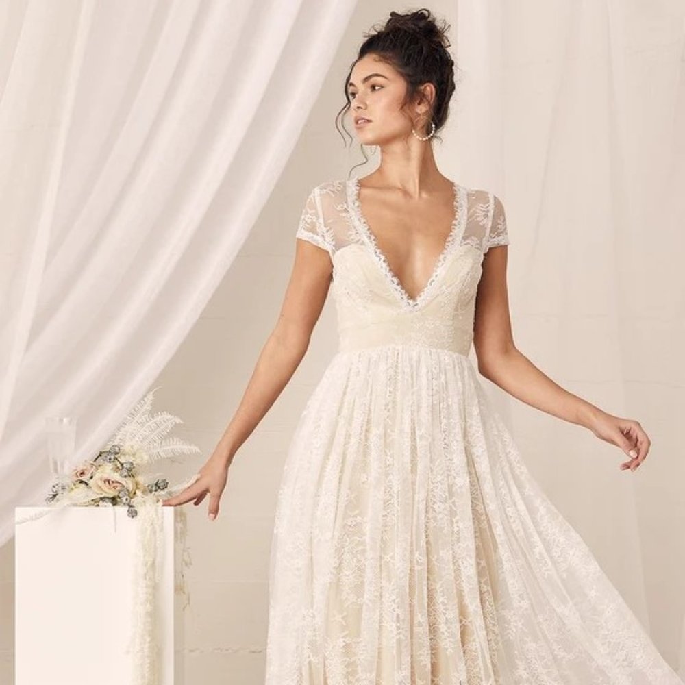 Elegant Lace Ivory Dress